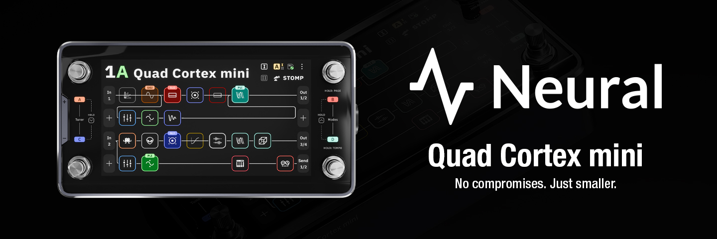 Quad Cortex mini. Looks Small. Plays Big.